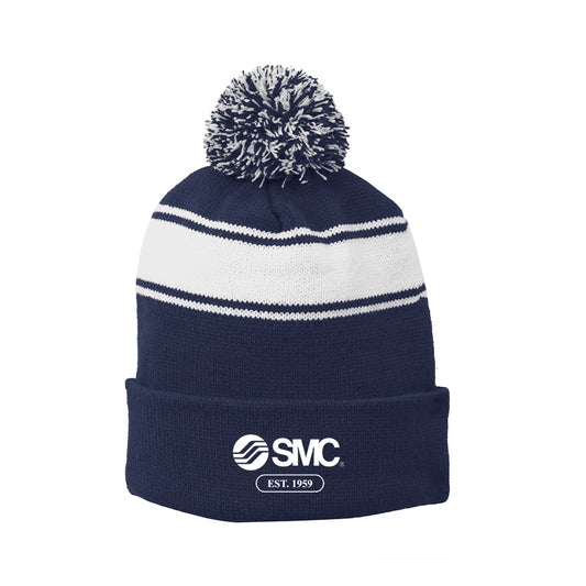 Sport-Tek Stripe Pom Pom Beanie
